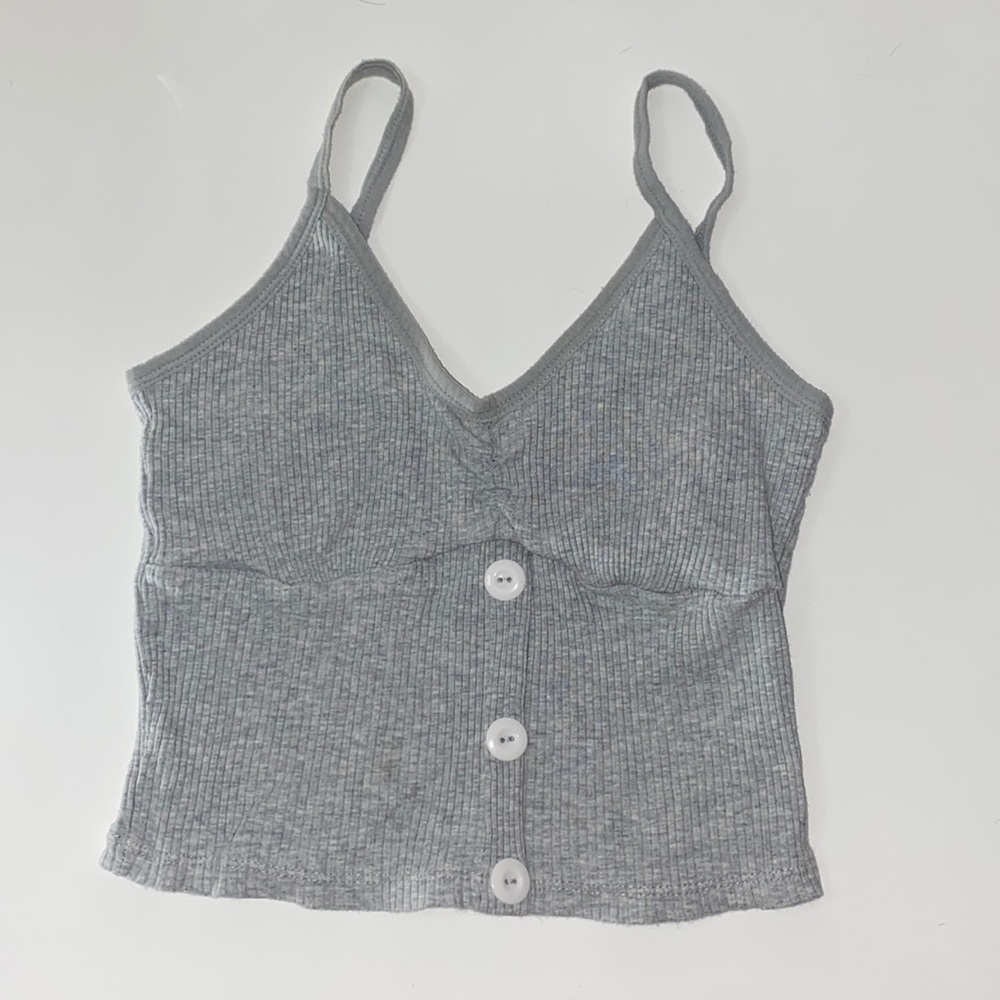 Light Gray Cute & Casual Crop Top